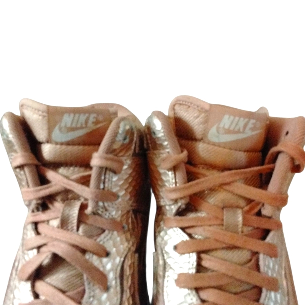 Nike Dunk Sky High Cut Out Metallic Pink Wedge Sneakers Size 7.5 Rare - Picture 6 of 13